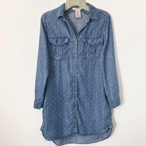 Philosophy Chambray Polka Dot Shirt Dress GUC Sz S